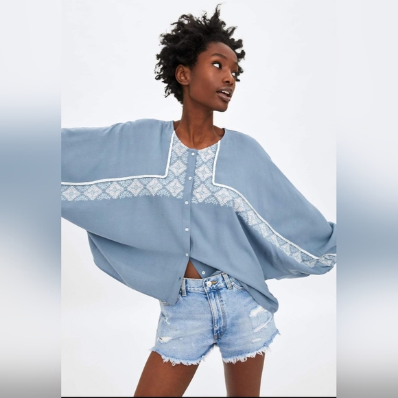 Zara Embrodiery Long Sleeve Tunic - Picture 3 of 9